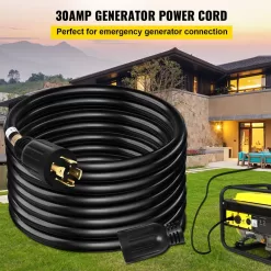 VEVOR FDJYCX50FT30A0001V1 50 ft. Generator Extension Cord 250-Volt 30 Amp Generator Cord UL Listed Generator Power Cord with Twist Lock Connectors
