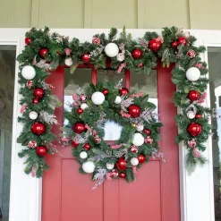 Village Lighting Company V-20712 30 in. Artificial Pre-Lit LED Nordic Wreath