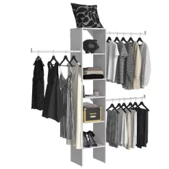 ClosetMaid 7032 Selectives 48 in. W - 112 in. W White Reach-In Tower Wall Mount 6-Shelf Wood Closet System