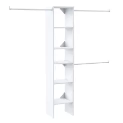 ClosetMaid 7032 Selectives 48 in. W - 112 in. W White Reach-In Tower Wall Mount 6-Shelf Wood Closet System