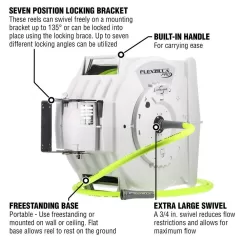 Flexzilla L8340FZ 1/2 in. dia. X 70 ft. Retractible Water Hose Reel with Levelwind Technology
