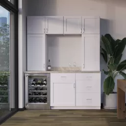 Hampton Bay F11DC2430R Westfield Feather White Shaker Stock Corner Wall Kitchen Cabinet (24 in. W x 12 in. D x 30 in. H)