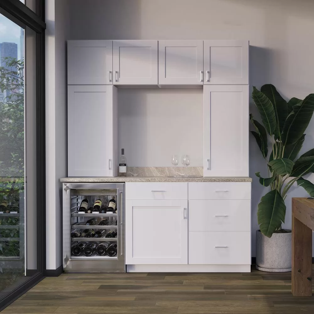 Hampton Bay F11DC2430R Westfield Feather White Shaker Stock Corner Wall Kitchen Cabinet (24 in. W x 12 in. D x 30 in. H)