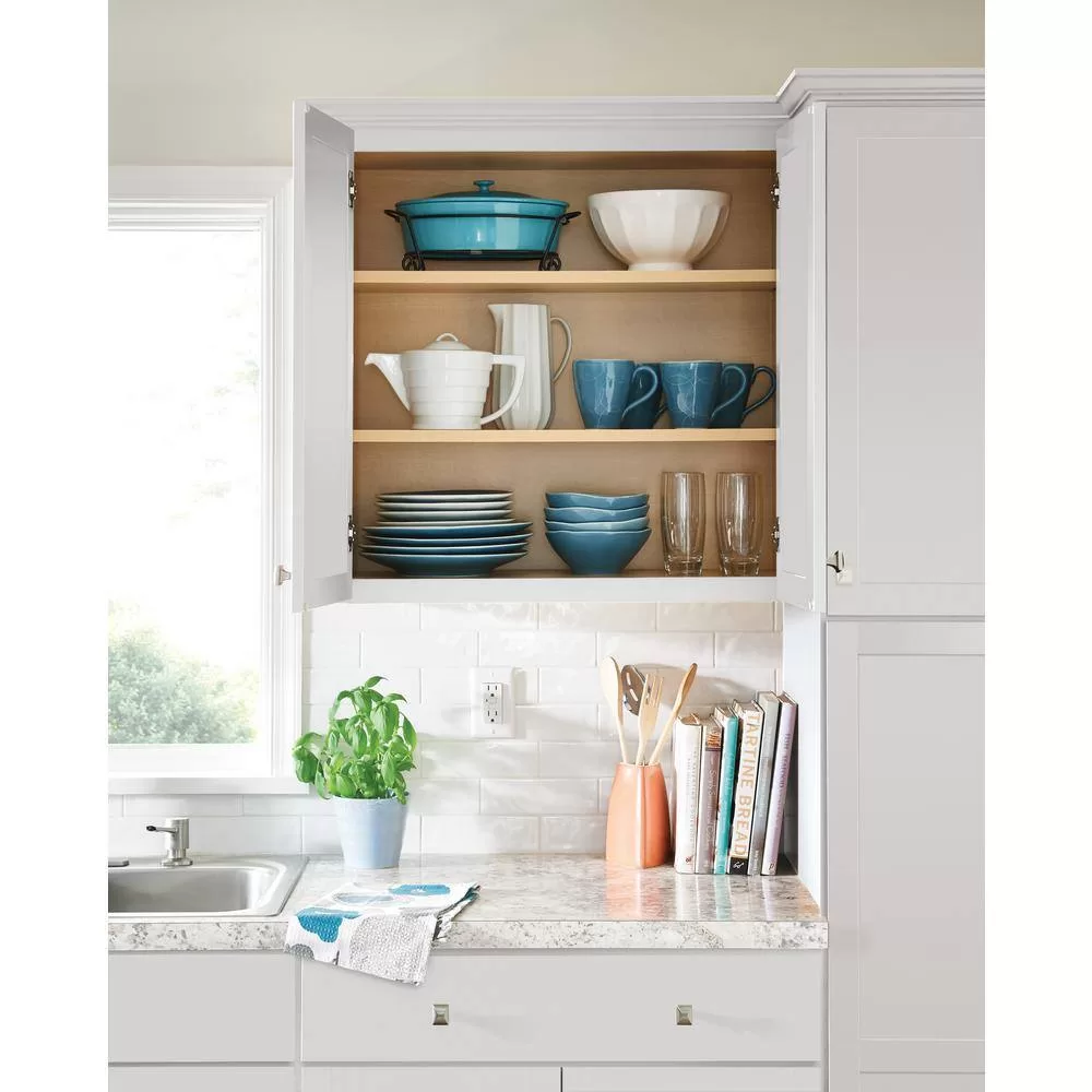 Hampton Bay F11DC2430R Westfield Feather White Shaker Stock Corner Wall Kitchen Cabinet (24 in. W x 12 in. D x 30 in. H)