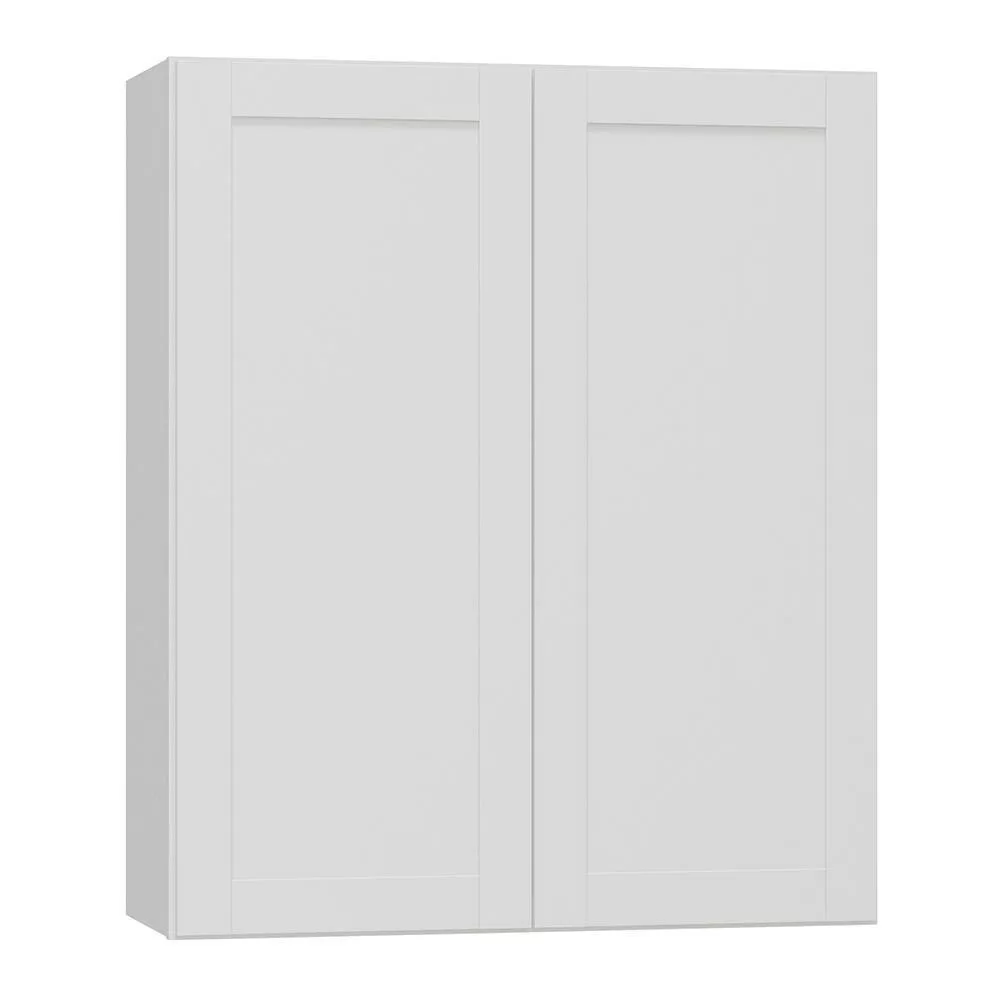Hampton Bay F11W3036B Westfield Feather White Shaker Stock Assembled Wall Kitchen Cabinet (30 in. W x 12 in. D x 36 in. H)