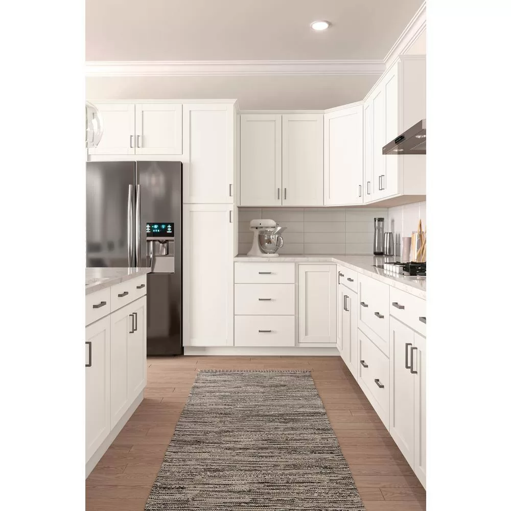 Hampton Bay F11W3036B Westfield Feather White Shaker Stock Assembled Wall Kitchen Cabinet (30 in. W x 12 in. D x 36 in. H)