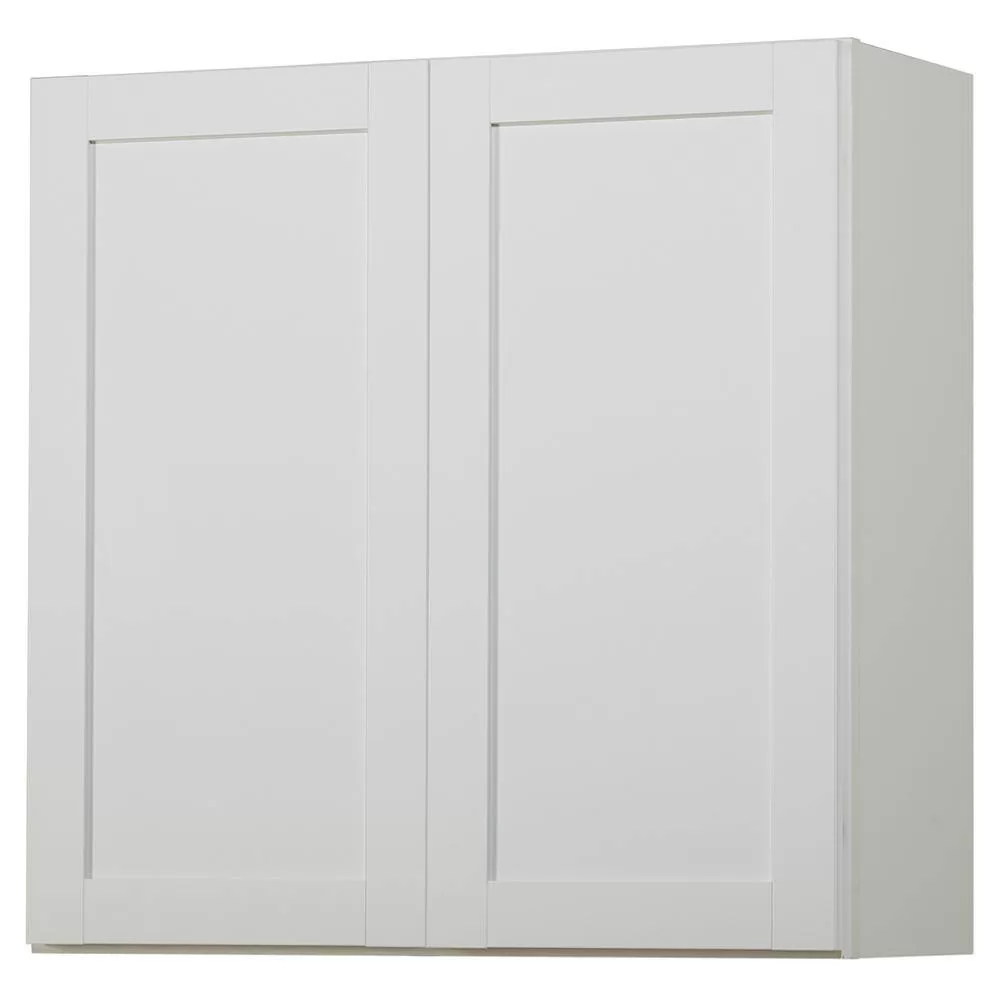 Hampton Bay F11W3036B Westfield Feather White Shaker Stock Assembled Wall Kitchen Cabinet (30 in. W x 12 in. D x 36 in. H)
