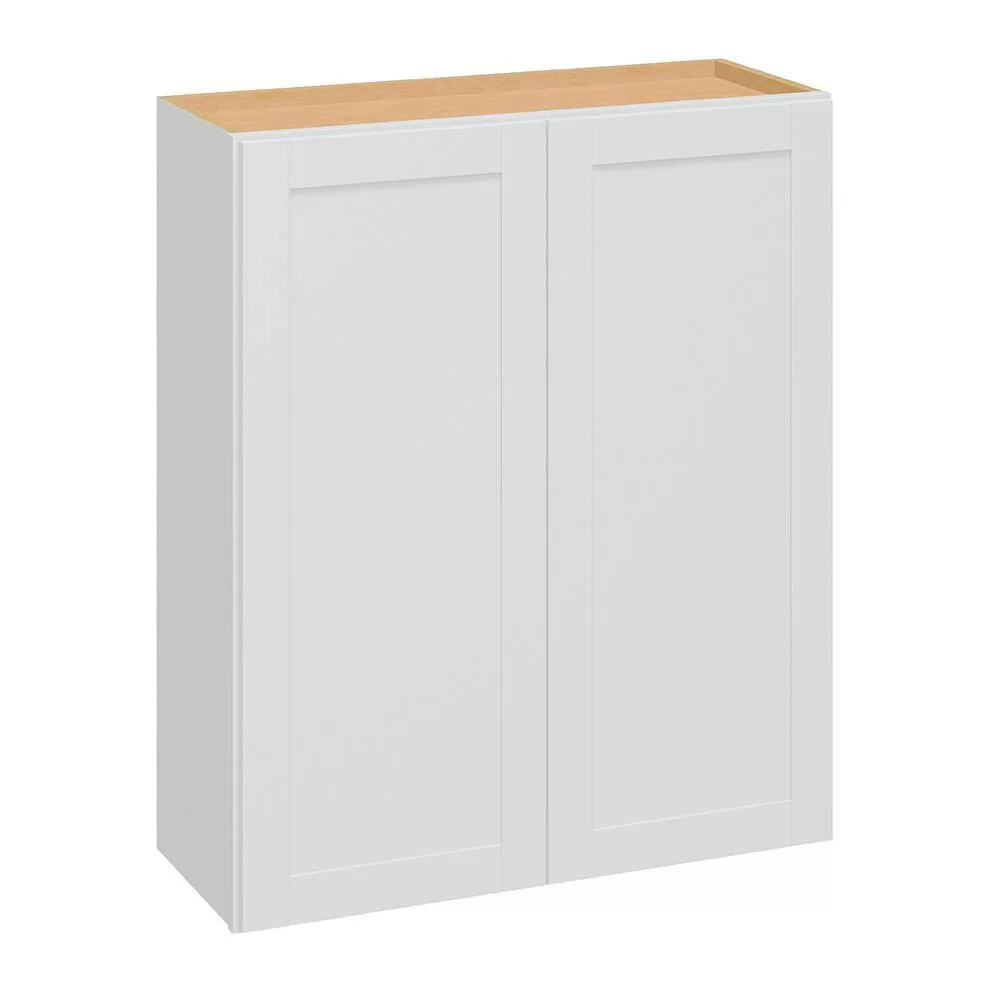 Hampton Bay F11W3036B Westfield Feather White Shaker Stock Assembled Wall Kitchen Cabinet (30 in. W x 12 in. D x 36 in. H)