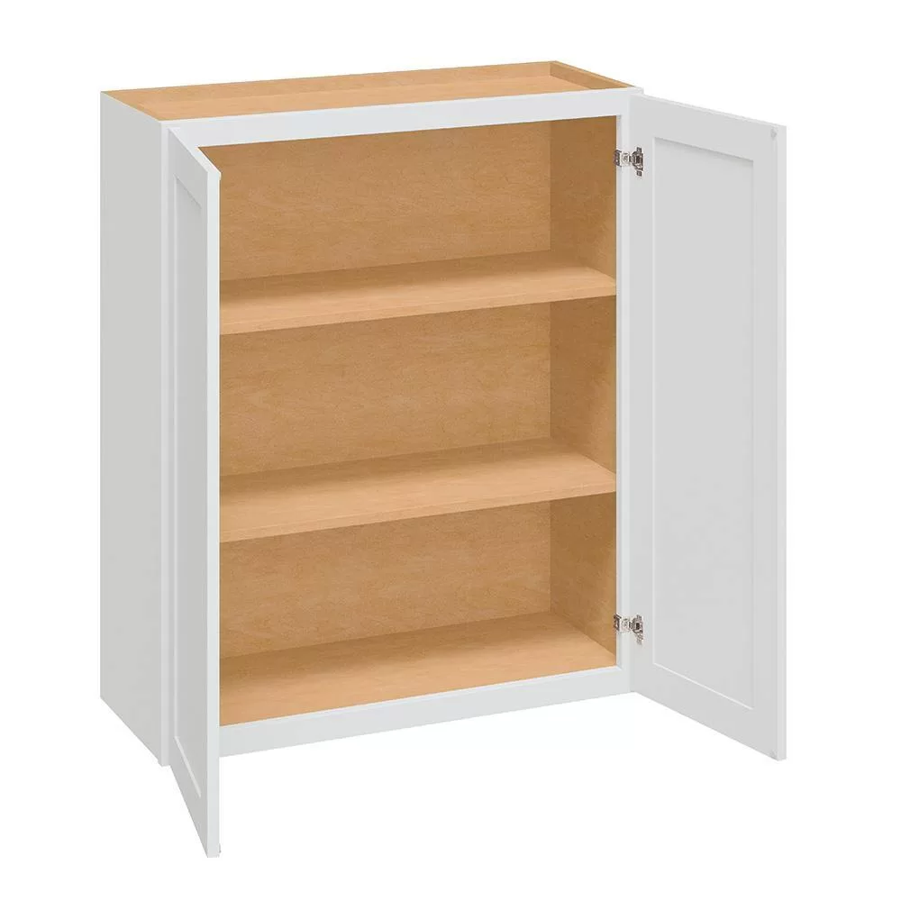 Hampton Bay F11W3036B Westfield Feather White Shaker Stock Assembled Wall Kitchen Cabinet (30 in. W x 12 in. D x 36 in. H)