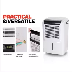 Honeywell DH45WKN 35 Pint Energy Star Dehumidifier with Anti-Spill Design, Fan and 5 Year Warranty