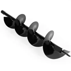 XtremepowerUS 85060-H2 6 in. Digging Auger Drill Bit in Black with 1500-Watt 1.6 HP Electric Earth Post Hole Digger