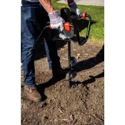 XtremepowerUS 85060-H2 6 in. Digging Auger Drill Bit in Black with 1500-Watt 1.6 HP Electric Earth Post Hole Digger