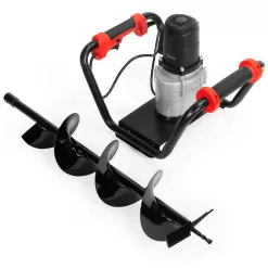 XtremepowerUS 85060-H2 6 in. Digging Auger Drill Bit in Black with 1500-Watt 1.6 HP Electric Earth Post Hole Digger