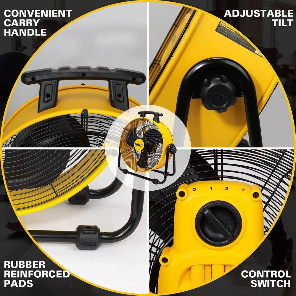 DEWALT DXF-2042 20 in. 3-Speed Heavy-Duty Drum Fan with 6 ft. Power Cord