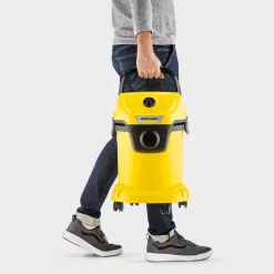 Karcher 1.628-114.0 WD 3 Multi-Purpose 4.5 Gal. Wet-Dry Shop Vacuum Cleaner with Attachments, Blower Feature and Compact Design 1000-Watt