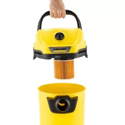 Karcher 1.628-114.0 WD 3 Multi-Purpose 4.5 Gal. Wet-Dry Shop Vacuum Cleaner with Attachments, Blower Feature and Compact Design 1000-Watt