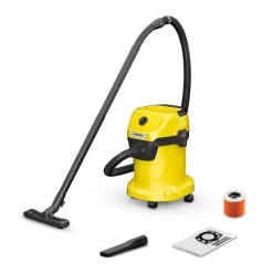 Karcher 1.628-114.0 WD 3 Multi-Purpose 4.5 Gal. Wet-Dry Shop Vacuum Cleaner with Attachments, Blower Feature and Compact Design 1000-Watt