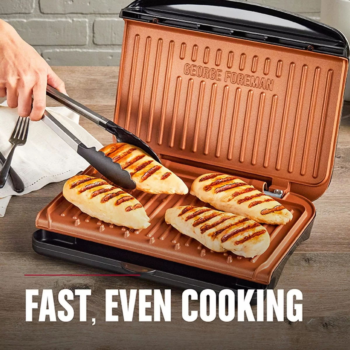 George Foreman Family Size 5 Serving Nonstick Compact Electric Indoor Grill in Black
