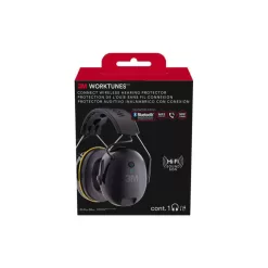 3M WorkTunes 24 dB Over-the-Head Hearing Protector Earmuff Black/Yellow 1 pair