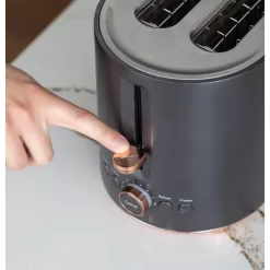 Café Express Finish 2 Slice Metal Toaster Matte Black
