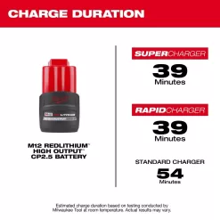 Milwaukee M12 12 V 2.5 Ah Lithium-Ion High Capacity Battery Pack 1 pc