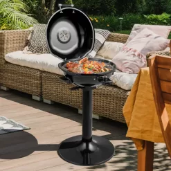 Costway 1600W Electric BBQ Grill with Removable Non-Stick Warming Rack