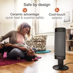 Lasko CS27600 Ceramic Pedestal Tower Indoor Heater Black 1500W