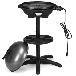 Costway 1350 W Outdoor Electric BBQ Grill with Removable Stand