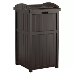 Suncast Trash Hideaway 30 gal Java Resin Garbage Can Lid Included