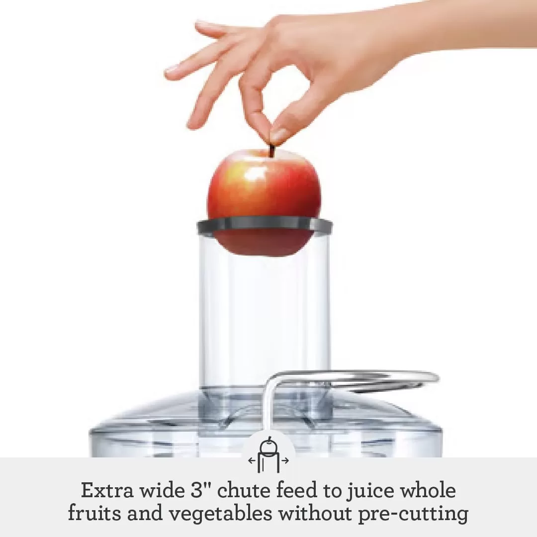 Breville Juice Fountain Compact Juicer, Silver, BJE200XL, 10" x 10.5" x 16"