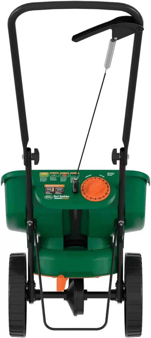 Scotts Turf Builder EdgeGuard Mini Broadcast Spreader - Holds Up to 5,000 sq. ft. of Lawn Product, Green