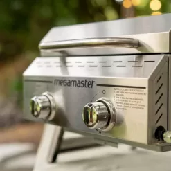 Megamaster Premium Outdoor Cooking 2-Burner Grill, While Camping, Outdoor Kitchen