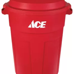 Ace 32 gal Red Plastic Garbage Can Lid Included