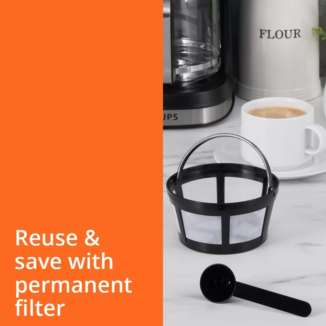 Krups Essential Brew Stainless Steel Drip Coffee Maker 12 cup 99 Watts Digital Control