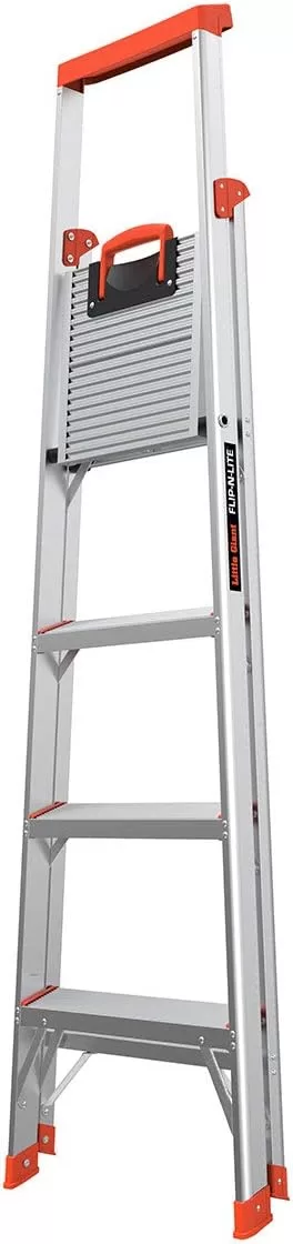 Little Giant Ladder Systems Flip N Lite 6 Foot 300 Pound Capacity Aluminum Lightweight Slim Stepladder Ladder