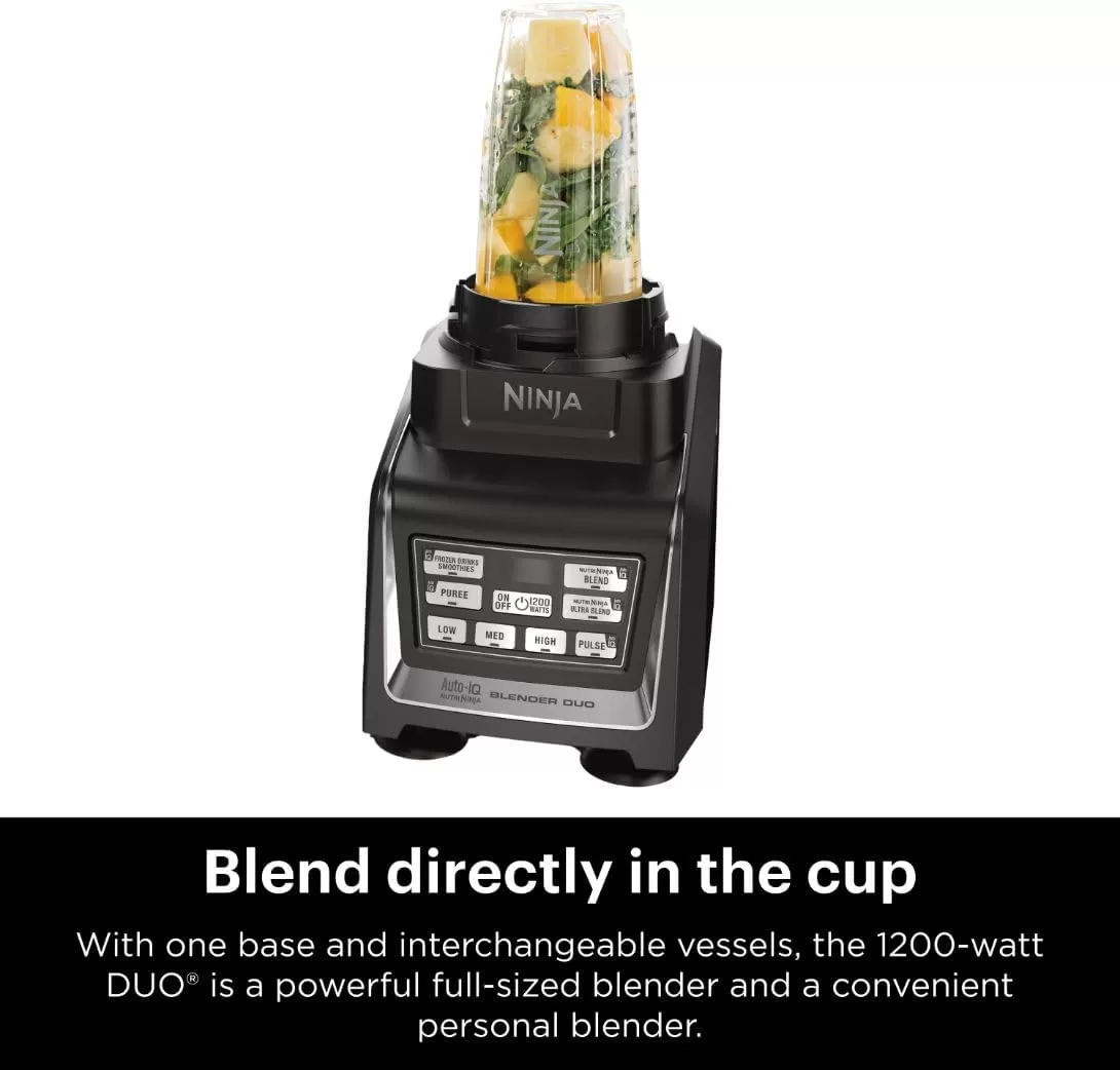 Ninja BL642 Nutri Ninja Personal & Countertop Blender, Dishwasher Safe, Black
