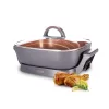 CRUX Electric Skillet with Glass Lid - Nonstick Scratch Resistant Ceramic Pan, Extra Deep, 12" x 12", 1400 Watts