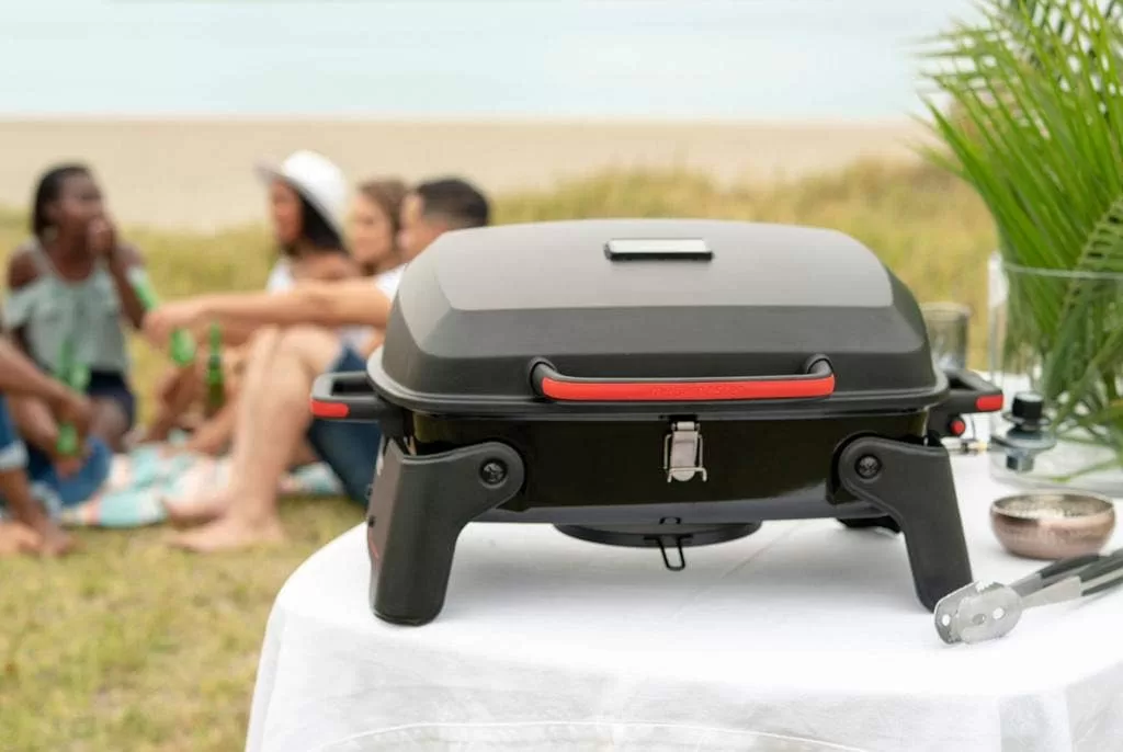 Megamaster 820-0065C 1 Burner Portable Gas Grill, Red + Black