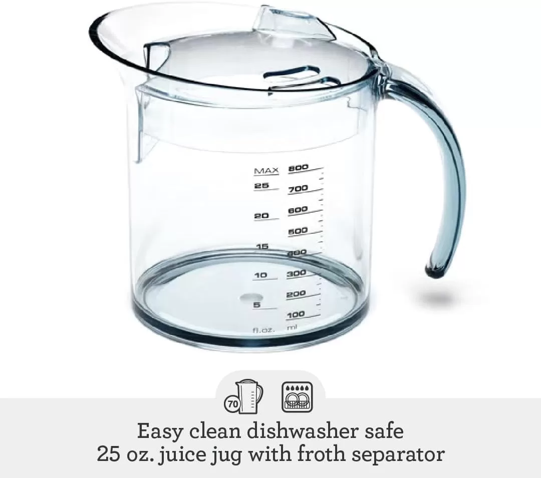 Breville Juice Fountain Compact Juicer, Silver, BJE200XL, 10" x 10.5" x 16"