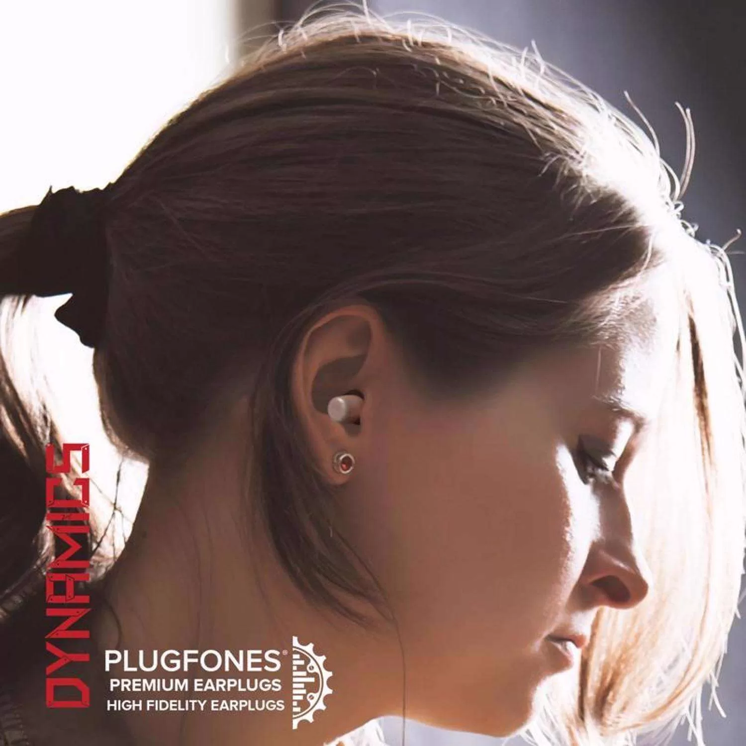 Plugfones Dynamics 29 dB Nylon/Silicone/Soft Foam Tri-flange Professional Hearing Protectors Black/G