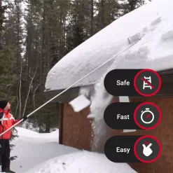 SNOWPEELER Premium Snow Roof Rake - 9 m (30 ft.) - Telescopic Heavy Duty Snow Shovel for Rooftop