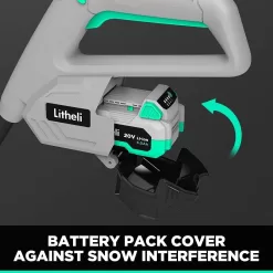 Litheli Cordless Snow Shovel, 20V 12-Inch Battery Powered Snow Thrower