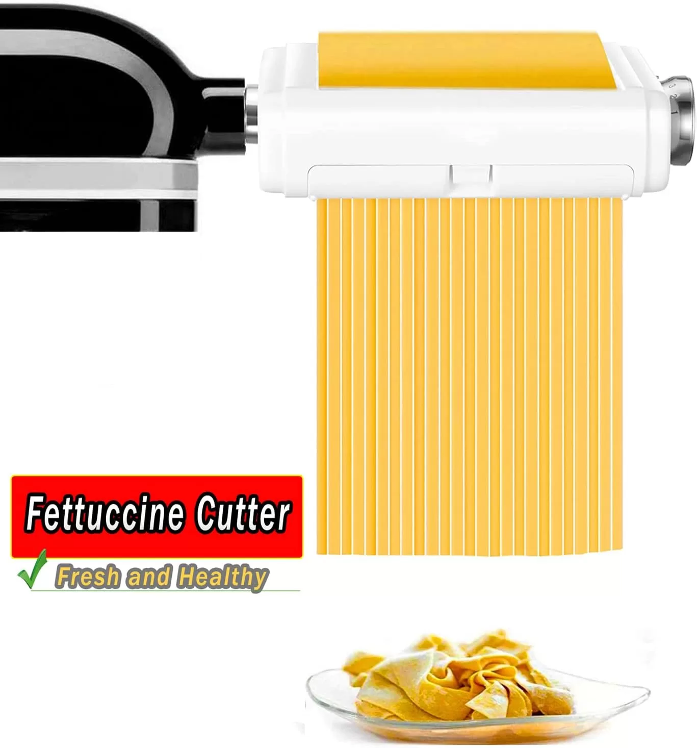 Pasta Maker Attachment for Kitchenaid Mixers, Noodle Maker 3 in 1 Set of Pasta Sheeter Fettuccine Cutter Spaghetti Cutter