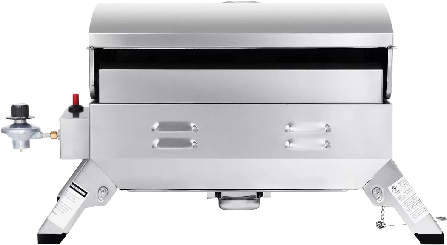 Royal Gourmet GT1001 Stainless Steel Portable Grill, 10000 BTU BBQ Tabletop Gas Grill, Silver