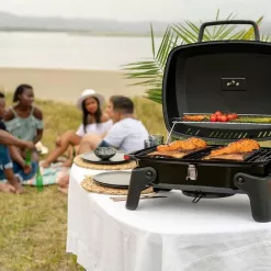 Megamaster 820-0065C 1 Burner Portable Gas Grill, Red + Black