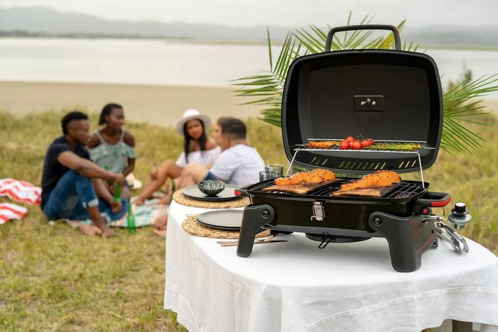 Megamaster 820-0065C 1 Burner Portable Gas Grill, Red + Black