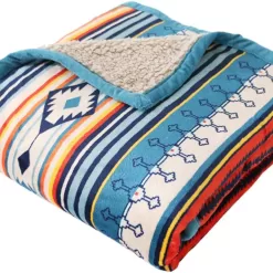 UKELER Bohemian Sherpa Throw 80'' x 60''- Soft Plush Flannel Boho Throw Blankets for Bed/Couch/Sofa/Office/Camping