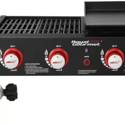 Royal Gourmet GD4002T Tailgater Tabletop Gas Grill Griddle, 4-Burner Portable Propane Grill Griddle Combo, 40 000 BTU, Black