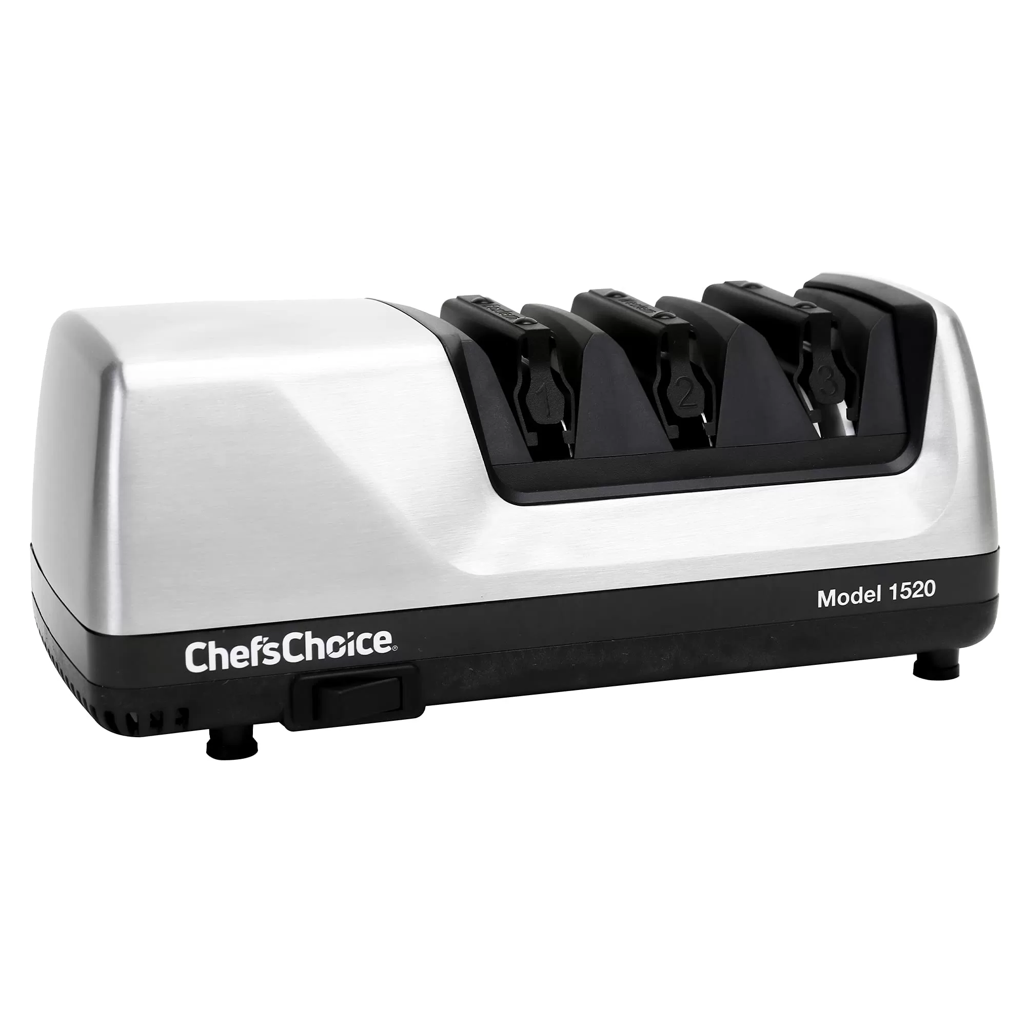 Chef'sChoice Hone Electric Knife Sharpener for 15 and 20-Degree Knives, 3-Stage, Gray