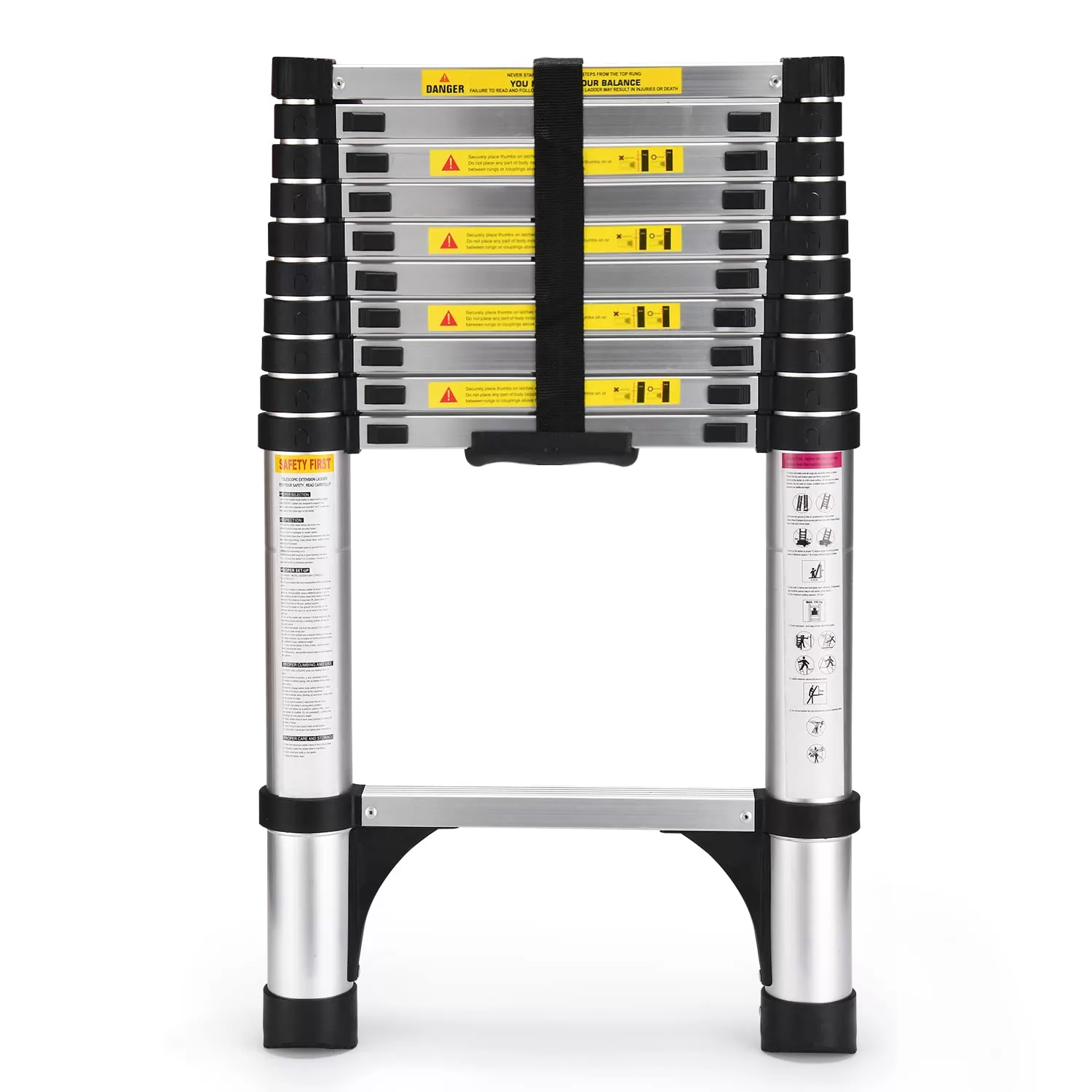 Telescoping Ladder, SocTone 10.5 FT Aluminum Lightweight Extension Ladder